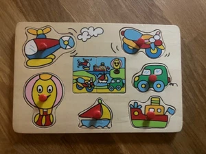 Holzpuzzle Steckpuzzle Kleinkinder 8tlg. Fahrzeuge - Bild 1 von 1