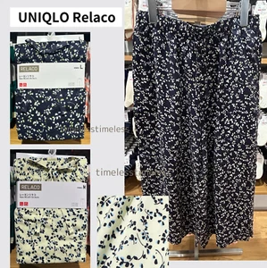 UNIQLO Rayon RELACO 3/4 Cropped Shorts XL(US L) Navy Floral Women New Japan - Picture 1 of 12