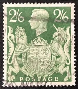 GB KGV 1938-1948 SG476b 2s6d Yellow-Green Stamp Used Good - Picture 1 of 2