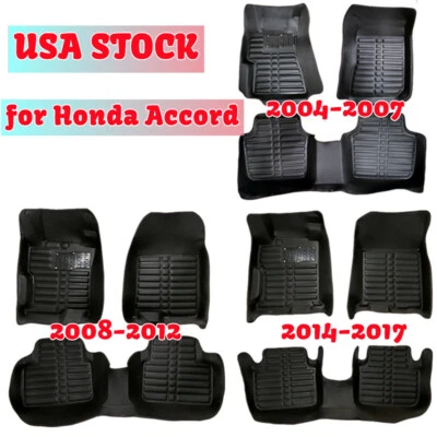 Forro de piso para Honda Accord, alfombrillas de coche, bandeja de alfombra delantera y trasera impermeable Foto 1 de 4