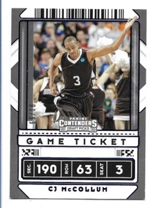 Boleto de juego Panini Contenders 2020-21 selecciones del draft azul/99 CJ McCollum #41 - Imagen 1 de 2