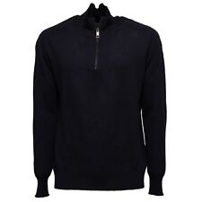 9838Y maglione uomo MESSAGERIE wool blue sweater mid zip man