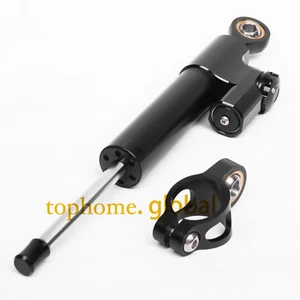 Estabilizador de amortiguación de dirección universal para Honda Yamaha Kawasaki Suzuki NEGRO REINO UNIDO - Imagen 1 de 4