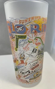CatStudio Rare 2007 FLORIDA Theme Frosted Glass Tumbler 15 oz Dishwasher Safe - Picture 1 of 9