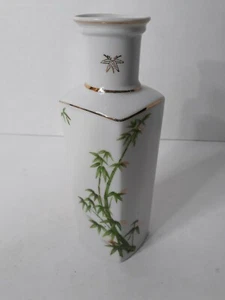 1953 Halsey Import Co Porcelain Vase Asian Bamboo 8.5” High - Picture 1 of 6