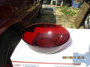 ANCHOR HOCKING GLASS ROYAL RUBY 8.5" VEGETABLE BOWL 1938-1967 ROUND - Picture 1 of 3