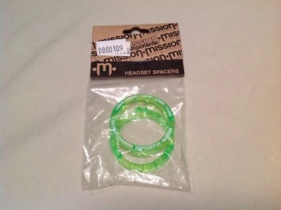 Mission Espaciador de Auriculares Ajustable para 1 1/8 Plástico Translúcido - Verde Foto 1 de 2