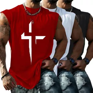 Hombres Gimnasio Deporte Camiseta sin mangas Chaleco sin mangas Culturismo Fitness Camiseta muscular - Imagen 1 de 12