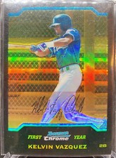 2004 Bowman Chrome Draft Refractor #88 Kelvin Vazquez PADRES  GOLD /50