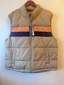 NWT $125 Original Penguin Men’s Quilted Color Block Puffer Vest Slim Fit Size L - Picture 1 of 7