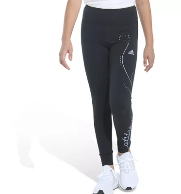 NWT Adidas Youth Girls' Glam Graphic Leggings Medium (10/12) - Image 1 of 4