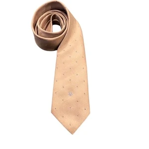 Vintage Christian Dior Men's Gold Geometric Dot Pattern Tie - Picture 1 of 9