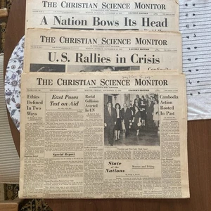 3 Zeitungen, JFK-Attentat; Originale November 1963 Christliche Wissenschaft Moni - Bild 1 von 7
