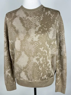 *NOVO COM ETIQUETAS* Suéter Moletom LAFAYETTE 148 NY Seda/Cashmere Estampa Animal - M, Dourado - Imagem 1 de 4