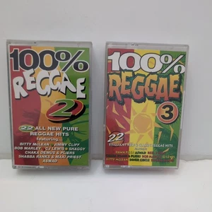 100% Reggae Volume 2 & 3 - 44 Hits Bitty McLean Bob Marley Cassette Compilation - Picture 1 of 6