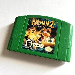Rayman 2 The Great Escape Nintendo 64 N64 Tested Working Game Green Cart - Picture 1 of 3