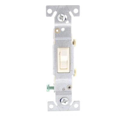 Interruptor de luz Cooper 1301-7LA Lt amêndoa residencial poste único alternador a granel 15A - Imagem 1 de 4