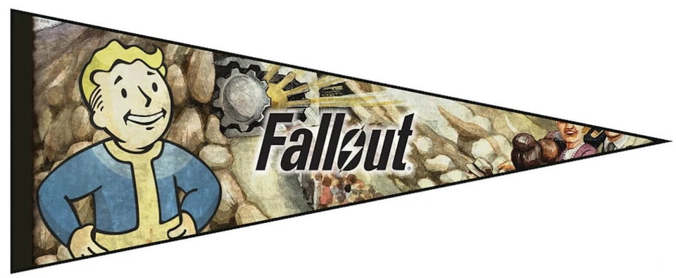 Fallout Vault Boy Felt Pennant 30x12in Bethesda Collection - Image 1 of 1