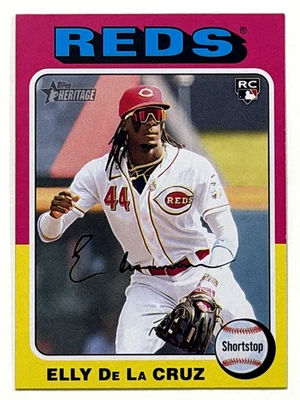 2024 TOPPS HERITAGE MINI ELLY DE LA CRUZ ROOKIE CARD RC IMAGE VARIATION - Image 1 of 2