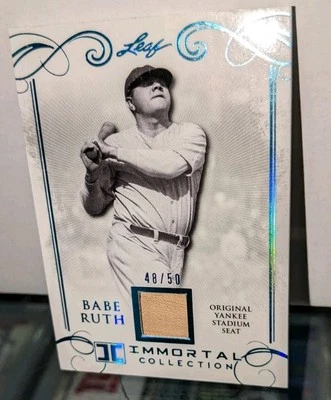 Tarjeta de asiento de estadio usada Leaf Game de Babe Ruth New York Yankees 2017 48/50 LML53 Foto 1 de 2