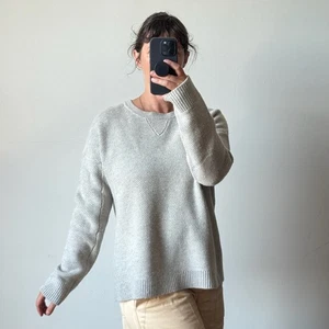 VINCE Gray Wool Yak Blend Long Sleeve Waffle Knit Sweater-XL-Very Good Condition - Picture 1 of 8