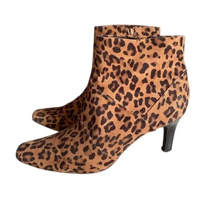 Clarks Linvale Sea Ladies Leopard Suede Side Zip Ankle Boot UK 4 Cushion Soft - Picture 1 of 10