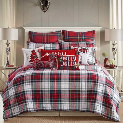 Edredón Spencer Plaid King - Tartán de Navidad reversible - 106x92 pulgadas Foto 1 de 4