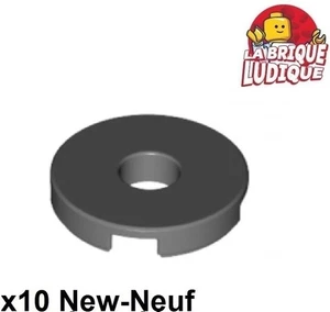 Lego 10X Azulejo Redondo Liso Con Agujero 2X2 Gris Oscuro/Dark Bluish Gray 15535 - Picture 1 of 1