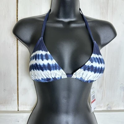 Top de bikini Michael Kors para mujer Tie Dye triángulo azul marino blanco logotipo talla XS NUEVO CON ETIQUETAS Foto 1 de 4