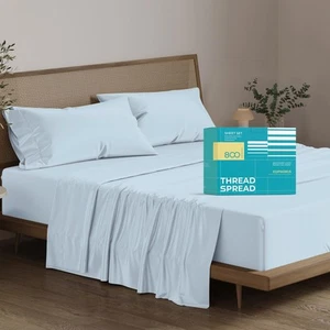100% Egyptian Cotton King Size Sheets - 800 High Thread Count, 4 PC Luxury Ho... - Picture 1 of 7