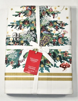 Williams-Sonoma 'Twas The Night Before Christmas Tablecloth SAMPLE Flaw 70x120 - Image 1 of 4