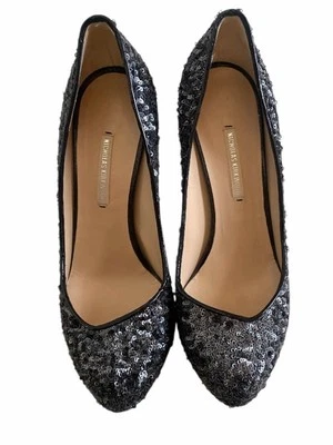 Tacón plataforma lentejuelas Nicholas Kirkwood (talla 39) EE. UU. 8,5 - plateado Foto 1 de 4