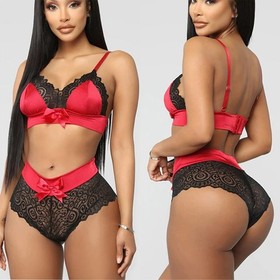 Women Sexy-Lingerie Nightwear Underwear Sleepwear Set Babydoll G-string Lace Bra