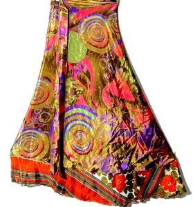 Incredible-art Vintage Silk Sari Magic Wrap Skirt Reversible Double Layer skirt, - Picture 1 of 6