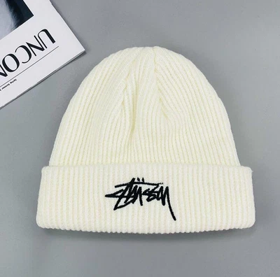 Stussy Cuff Beanie Hat Unisex Classic Streetwear Knit Cap - Image 1 of 4
