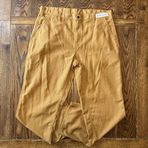 Carhartt 383-51 Dungaree Fit Pants Mens 38x32 Work Canvas Carpenter Duck Brown - Picture 1 of 10