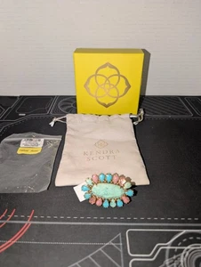 Anillo de cóctel Kendra Scott Flynn VIN dorado, turquesa, rosa mezcla marca nuevo con etiquetas talla 6 - Imagen 1 de 8