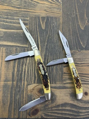 Faca de bolso Uncle Henry Schrade 2018 edição limitada 2 e 3 lâminas 1085955 usada - Imagem 1 de 2