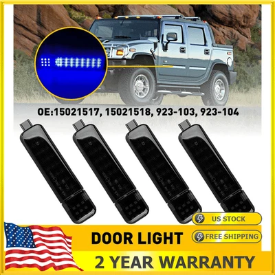Blue Left & Right LED Door Panel Lights Courtesy Lamps For Chevrolet GMC Hummer - Image 1 of 4