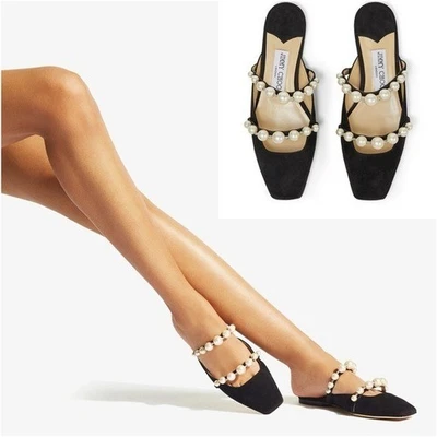 Zapatillas de gamuza adornadas Amaya Mary Jane 37 $895 usadas una vez JIMMY CHOO Foto 1 de 4