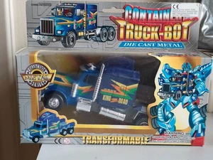 vtg Transformable Die Cast Container Truck-Bot China NIB - Picture 1 of 9