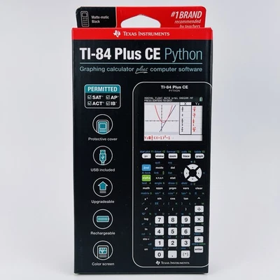 Texas Instruments TI-84 Plus CE Python Graphing Calculator Matte-matic Black New - Image 1 of 4