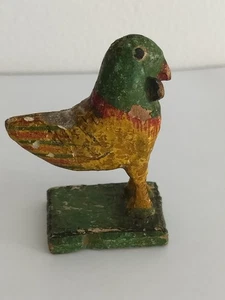 Antique Indian India wooden wood hand painted carved toy bird - Picture 1 of 5