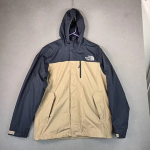 The North Face Jacke Herren mittelblau hellbraun Kapuze durchgehender Reißverschluss Regen Shell Taschen - Bild 1 von 8