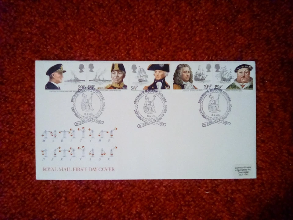 GB FDC ROYAL MAIL 1982 MARITIME HERITAGE NAVAL COLLEGE DARTMOUTH SPECIAL P/MARK - Image 1 of 1
