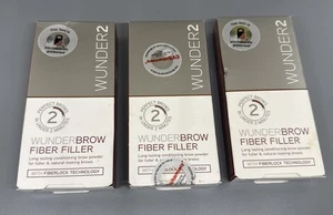 Wunder2 Wunder Brow Fiber Filler Auburn 0.07 oz EACH Lot Of 3 New In Box - Picture 1 of 3