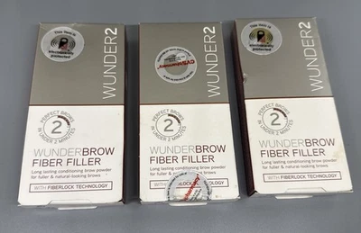 Wunder2 Wunder Brow Fiber Filler Auburn 0.07 oz EACH Lot Of 3 New In Box - Image 1 of 3