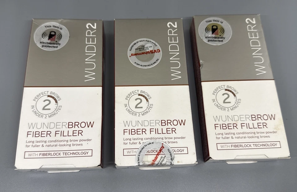 Wunder2 Wunder Brow Fiber Filler Auburn 0.07 oz EACH Lot Of 3 New In Box - Image 1 of 3