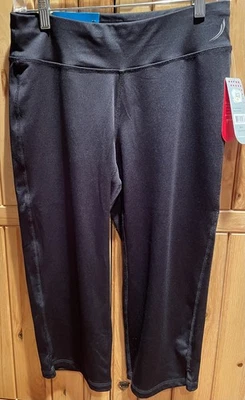 NWT Women Black Exertek Semi-Fitted Crop Leggings Activewear Bottoms Pants Small - Image 1 of 4