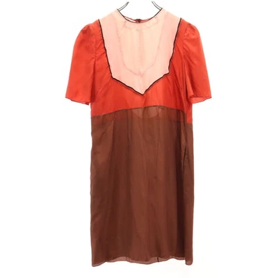 MARNI Italian Silk Short sleeve mini dress 38 Brown Women - Image 1 of 4